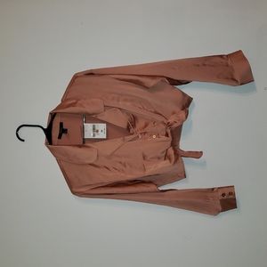 Satin cropped button up